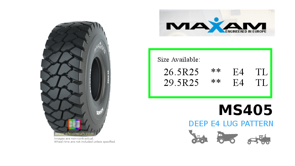 29.5R25 ** MAXAM MS405 E4 earthmover service trucks tubeless TL OTR Radial Tires